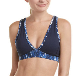 Splendid Studio Sports Bra Plunging Blue Women's Sz S NEW NWT N53